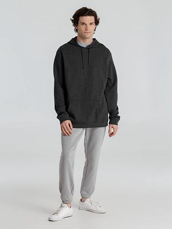 Толстовка с капюшоном унисекс Hoodie, серый меланж (антрацит), размер S