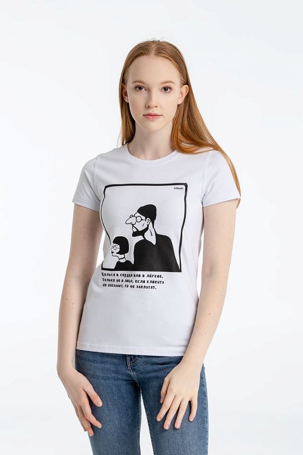 Футболка женская «Леон», белая, ver.2, размер XL