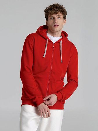 Толстовка на молнии с капюшоном Unit Siverga Heavy, красная, размер S v2