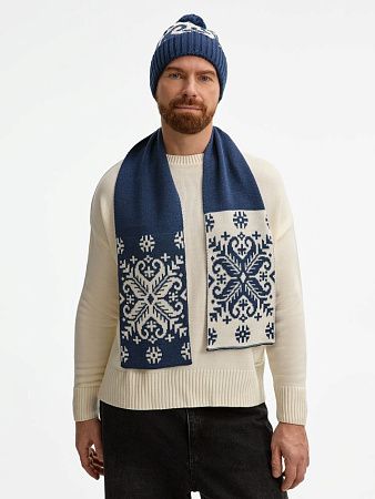 Шапка Wintertude, синяя с белым