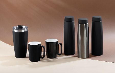 Термостакан "Calypso" 500 мл, покрытие soft touch, черный #