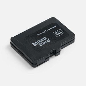 Органайзер для карт памяти и SIM с кардридером Multitask, черный