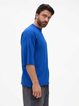 Футболка унисекс оверсайз T1, синяя, размер M/L