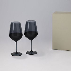 Подарочный набор 2 бокала для вина Блэк Эдишн (Black edition) в серой коробке