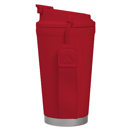 Термокружка Alba металлическая, 410 мл, красная с серебром