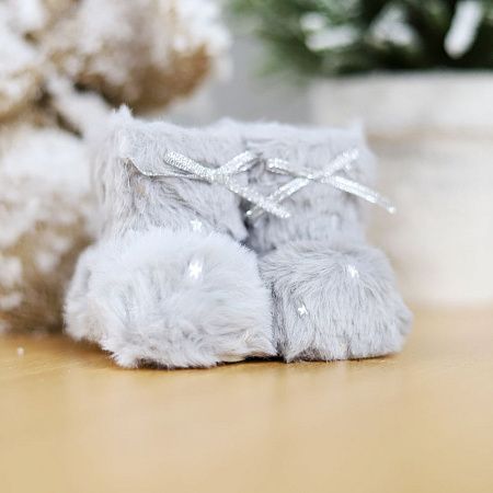 Новогоднее украшение (валенки) Бутс,серый