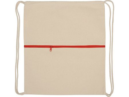 Рюкзак-мешок «Lark» из хлопка 180 г/м2 с цветной молнией