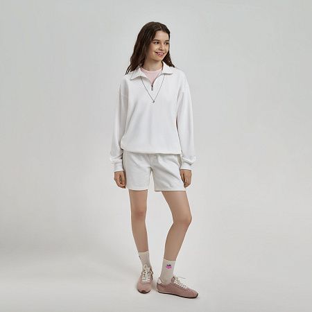 Толстовка на молнии унисекс Флоу (Flow), белая, размер M/L