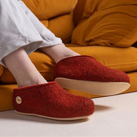 Домашние валенки Cant, красно-коричневые (терракот), размер 40