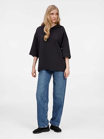 Футболка оверсайз унисекс с капюшоном Neofit, черная, размер M/L