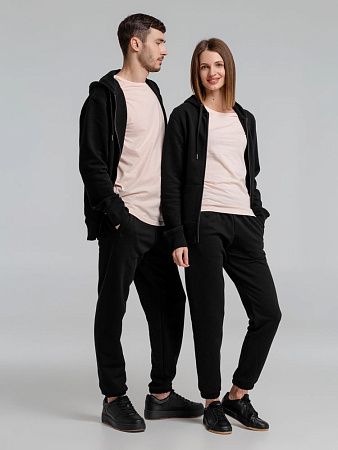 Толстовка на молнии с капюшоном унисекс King, черная, размер M