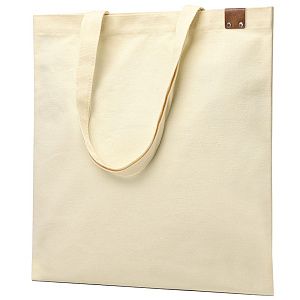 Сумка для покупок IVORY 325 г/м² с PU нашивкой, коричневый