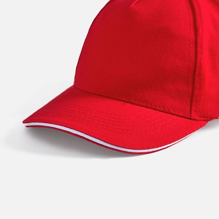 Бейсболка Long Beach, красная с белым