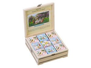 Подарочный набор с чаем «Чайный букет» в деревянной шкатулке, цвет: натуральный