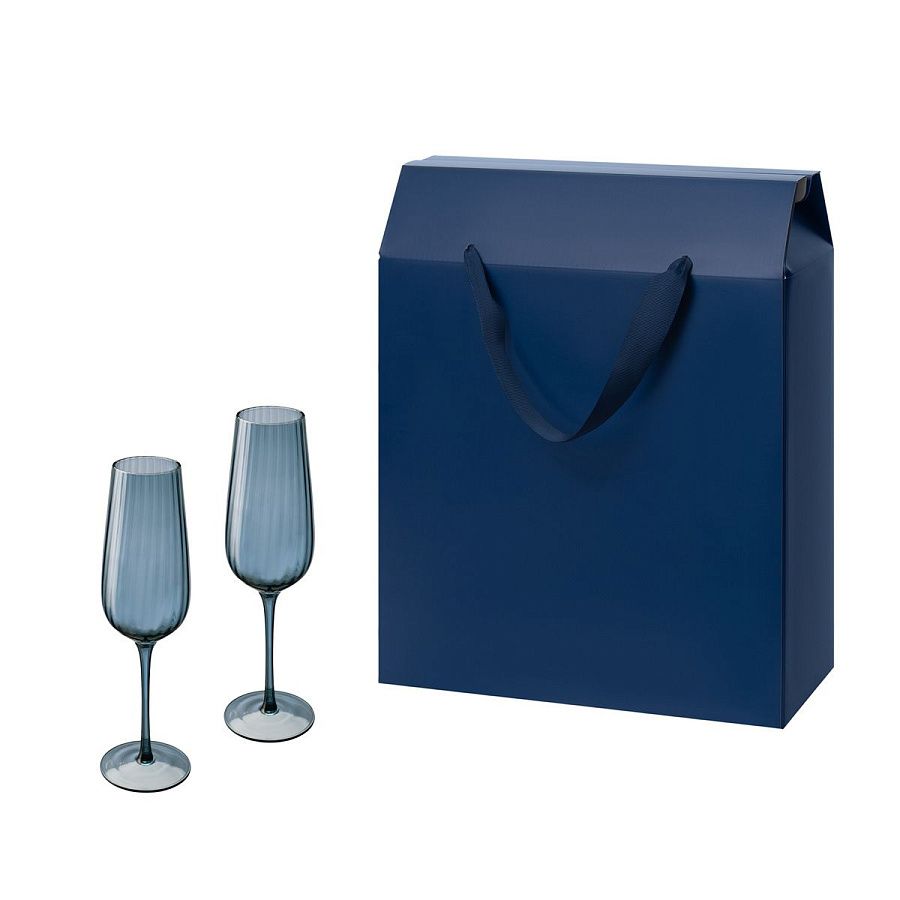 Подарочный набор 2 бокала для шампанского Тоскана (Toscana) в большом подарочном пакете