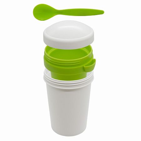 Ланч-бокс Cereal to go Green Line с ложкой