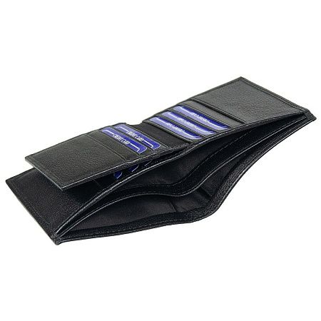 Кошелек с картхолдером Leather Plain, чёрный