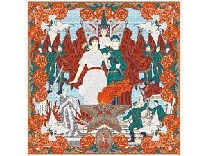 Платок «80 лет Великой Победы», цвет: красный, многоцветный