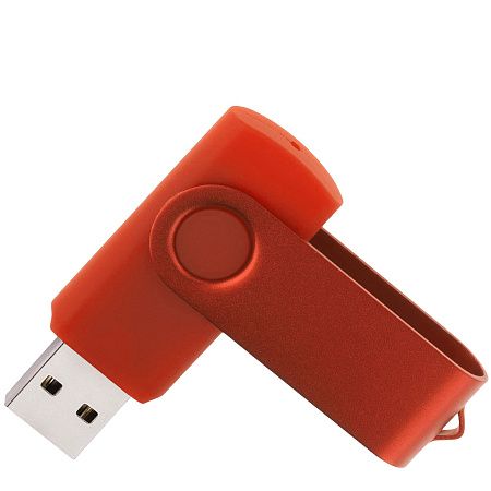 Флеш накопитель USB 2.0 Twister 16GB, пластик Софт Тач/металл, красный/красный