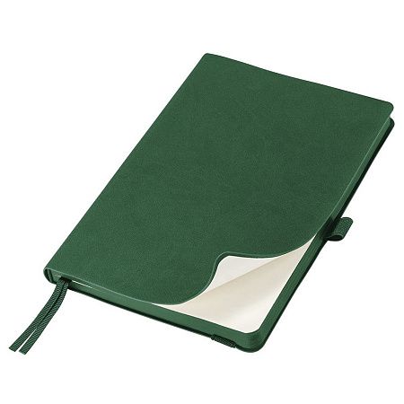 Ежедневник Flexy Line Linen А5, зеленый/зеленый, недатированный, в гибкой обложке, с резинкой и петлей для ручки