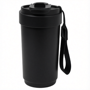 Термокружка Osaka с датчиком температуры, вакуумная, стальная, 410 мл, матовая, черная