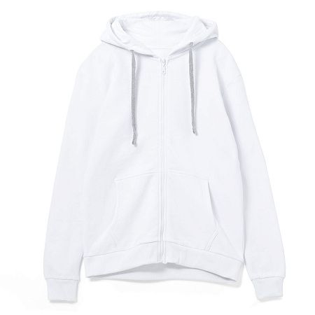 Толстовка на молнии с капюшоном Unit Siverga, белая, размер S