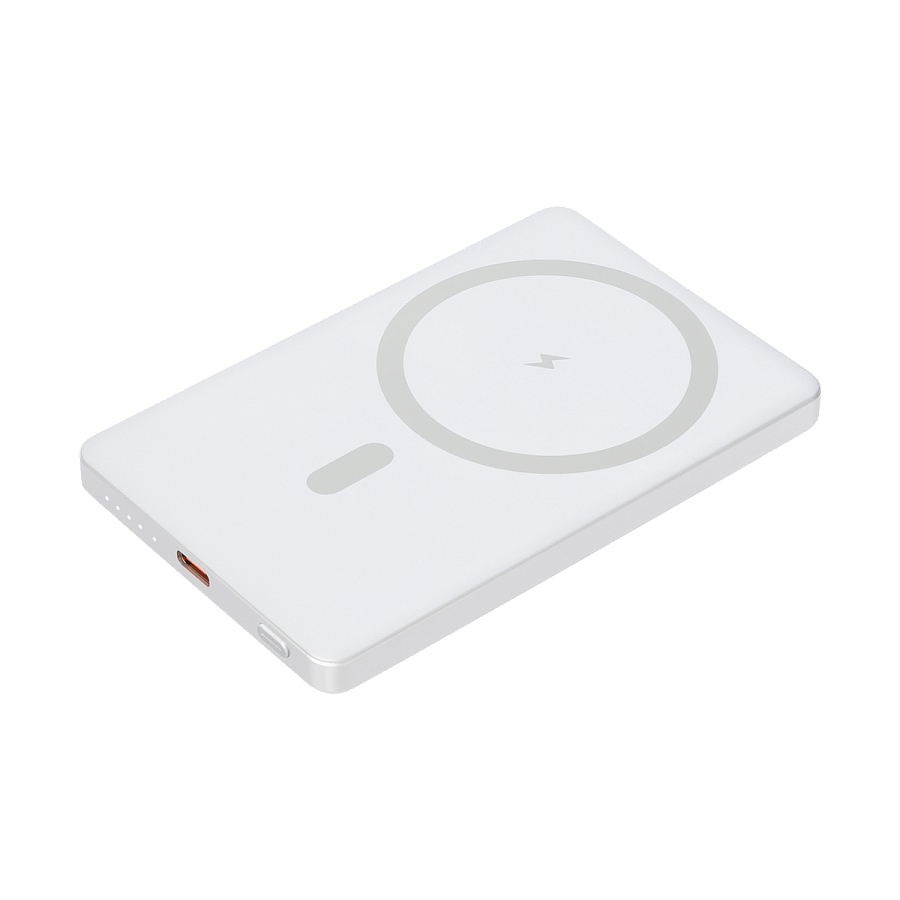 Внешний аккумулятор Атлантис (Atlantis) PD 5000mAh с функцией беспроводной зарядки 15W, серебряный