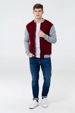 Бомбер College, бордовый, размер XS v2