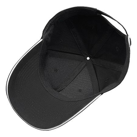 Кепка 6-панельная  Shefild  250, c белым сендвичем, черная