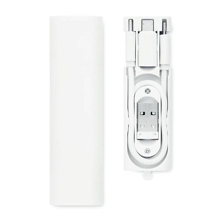 Кабель зарядный выдвижной USB Solid Line  60W 3-в-1 на Lightning, Micro-USB, Type-C «U50» 2,4 A, Quick Charge в пластиковом футляре, белый