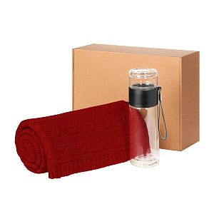 Подарочный набор Терсо (Terso), Фадо (Fado), бежевый (плед, термобутылка)