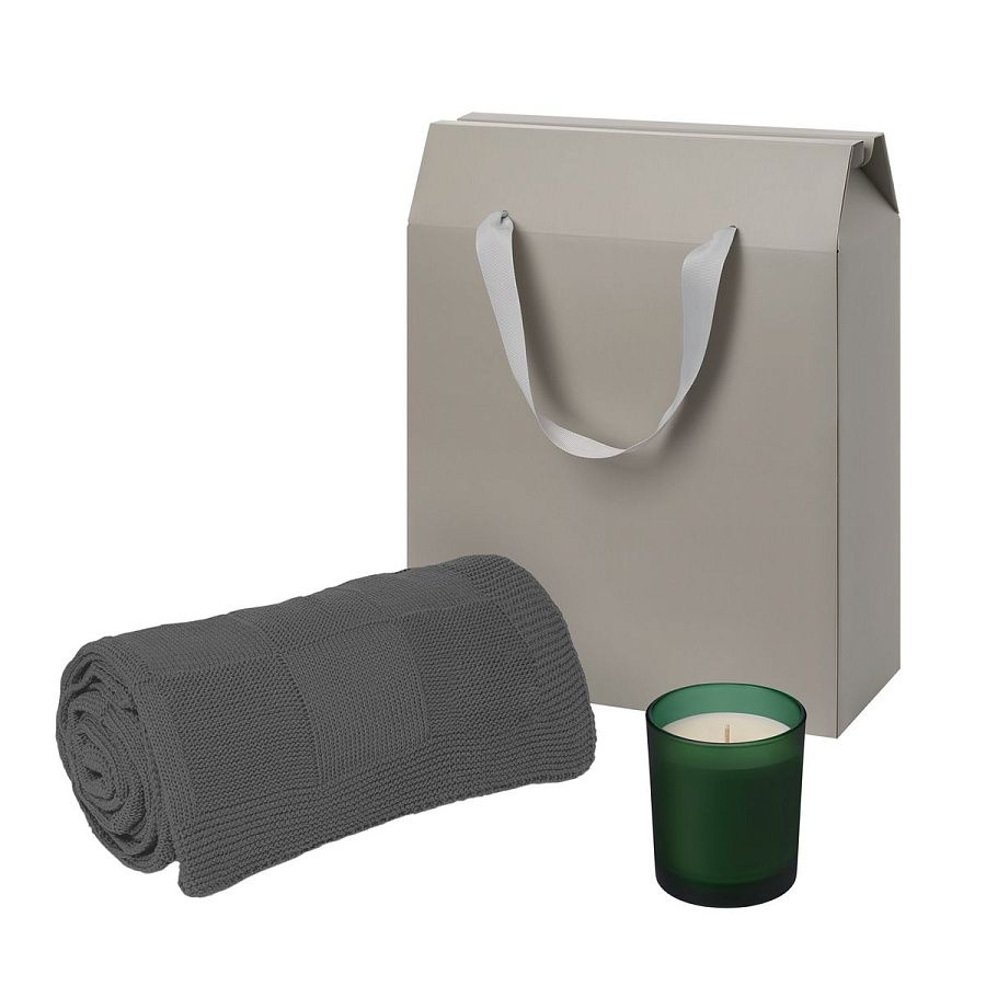 Подарочный набор Enigma. Cella, зеленый (свеча, плед)