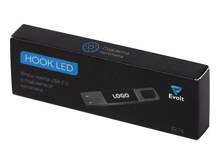 USB 2.0- флешка на 32 Гб c подсветкой логотипа «Hook LED»