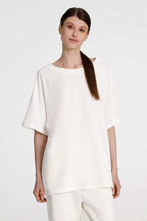 Футболка унисекс оверсайз T2, молочно-белая, размер M/L