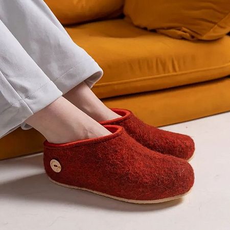 Домашние валенки Cant, красно-коричневые (терракот), размер 40