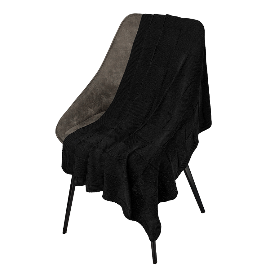 Плед Cella вязаный, черный (без подарочной коробки)