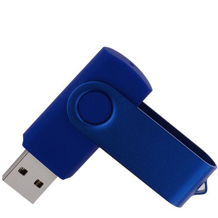 Флеш накопитель USB 2.0 Twister 8GB, пластик Софт Тач/металл, синий/синий