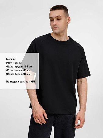 Футболка оверсайз унисекс Avenu, черная, размер XL/2XL