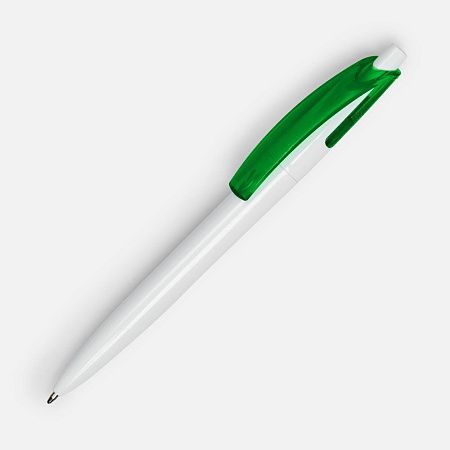 Ручка шариковая Bento, белая с зеленым