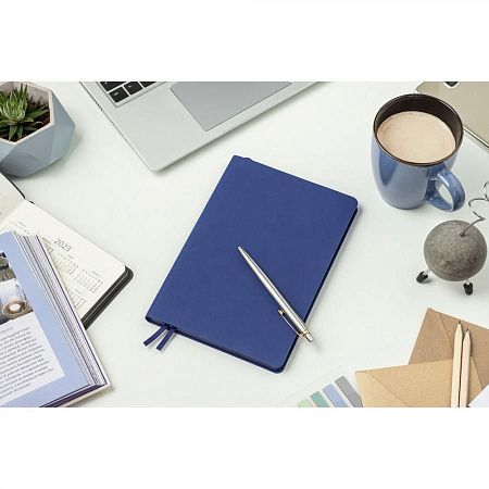 Ежедневник Flexy Soft Touch Latte А5, синий, недатированный, в гибкой обложке