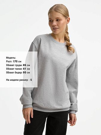 Свитшот унисекс Columbia, серый меланж, размер 4XL