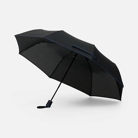 Зонт складной Edgeline, черный с синим