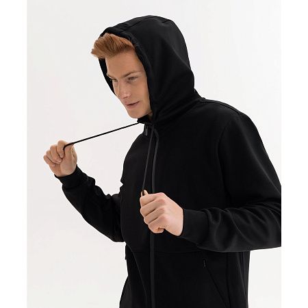 Толстовка на молнии с капюшоном MATEO черная, размер XXXL