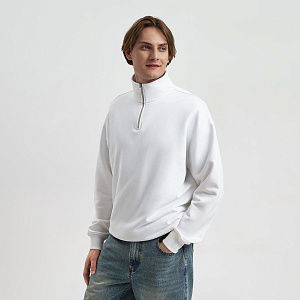 Толстовка на молнии унисекс FLOW, белая, размер 3XL/4XL