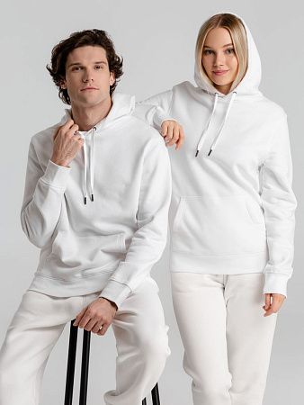 Толстовка с капюшоном унисекс King, белая, размер XS