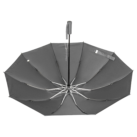 Зонт складной автоматический обратного сложения Forest Liverpool Reverse Safeclosing, диаметр 117 см, 10 панелей, с плавным закрытием, в подарочной коробке, серый
