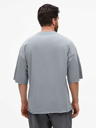 Футболка унисекс оверсайз T1, серая, размер XL/2XL