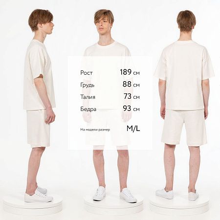 Футболка унисекс оверсайз T3, молочно-белая, размер M/L