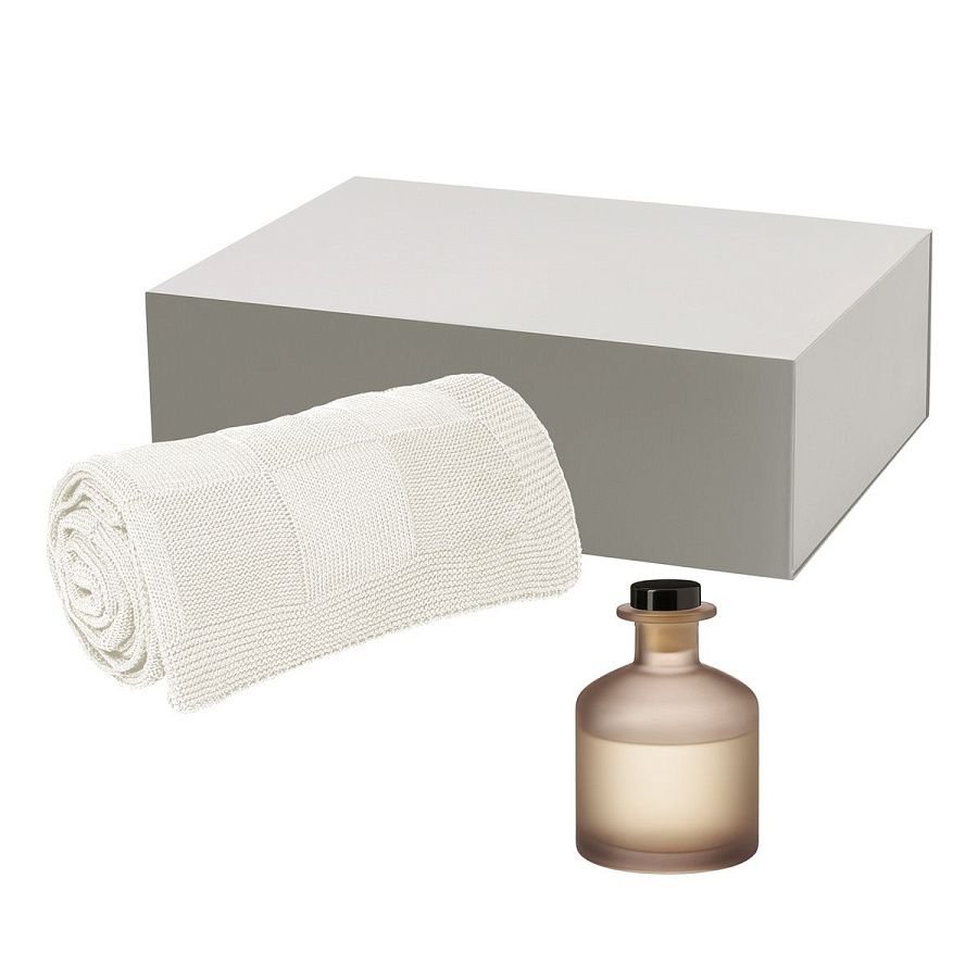 Подарочный набор Мизу (Mizu), Селла (Cella), бежевый (диффузор, плед)