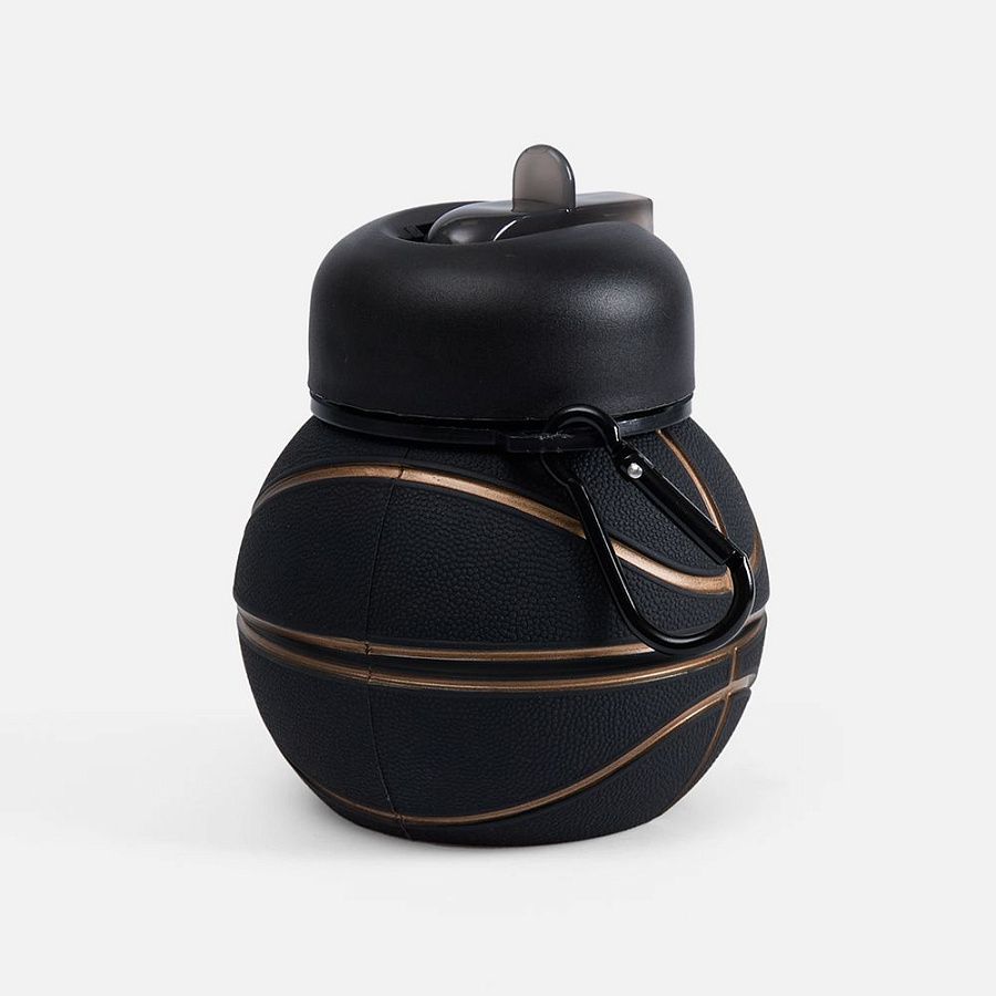 Складная бутылка для воды Basketball Flex, черная